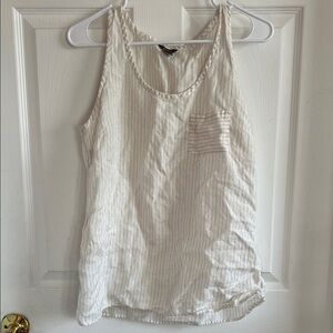 Eddie Bauer White Striped Tank Top